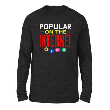 Popular On The Internet Men/Unisex Drop Shoulder Sweatshirt in Dark Grey Heather color
